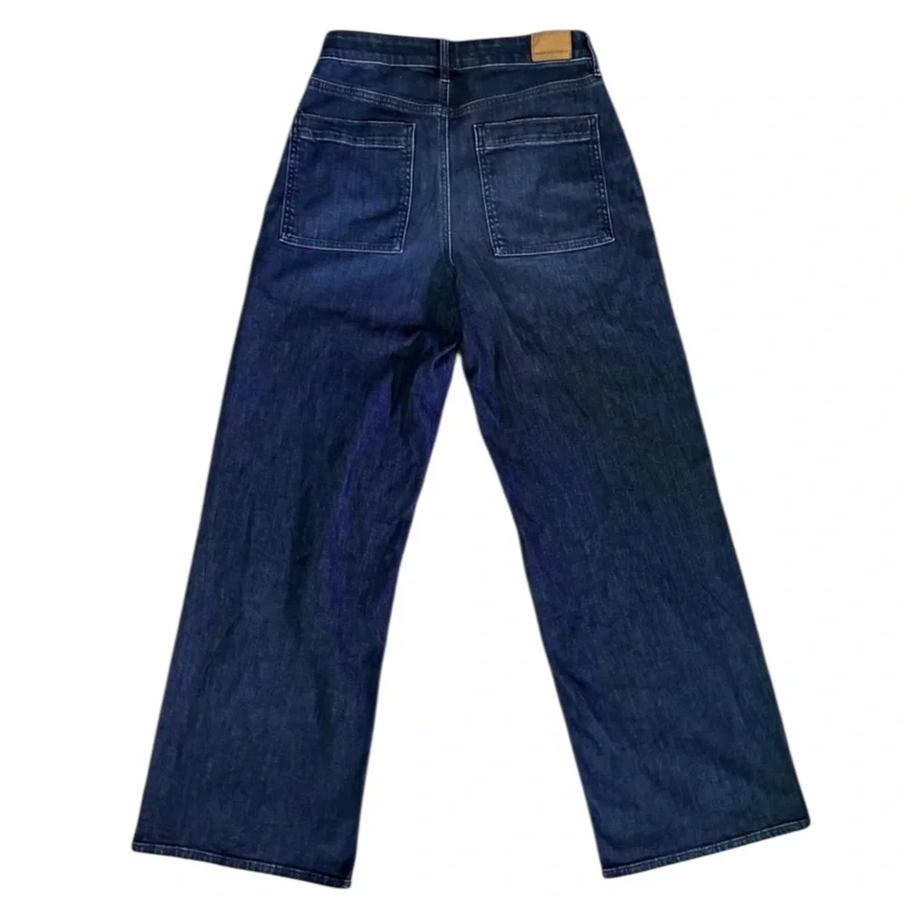 American Eagle Outfitters size 6 blue wash Super high -Rise Baggy wide leg - Picture 6 of 12